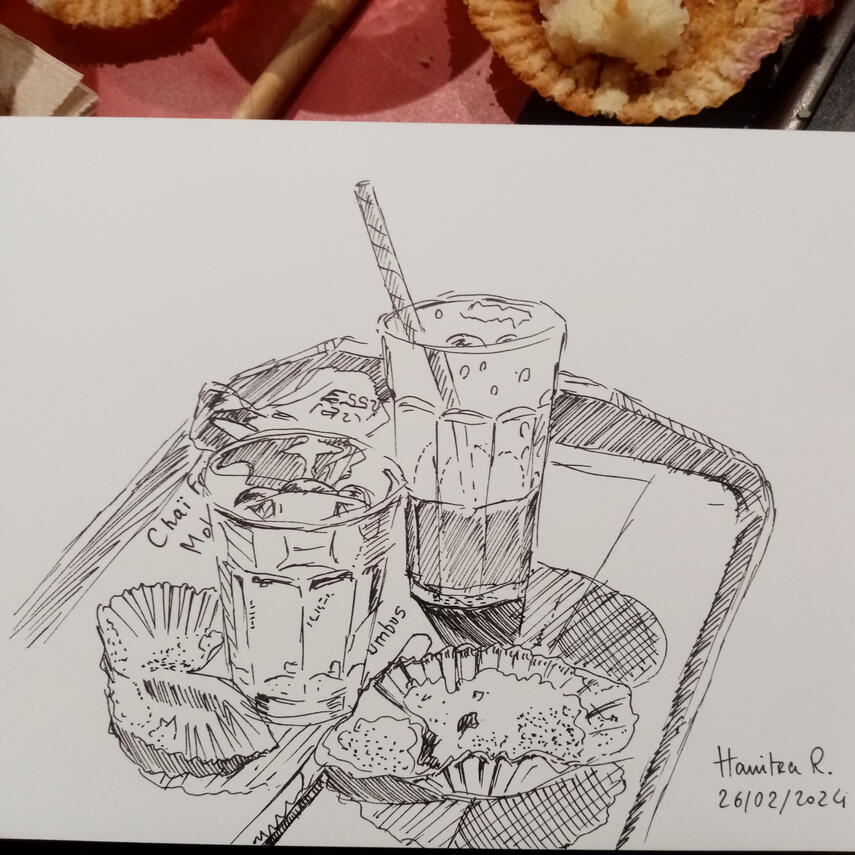 croquis salon de thé