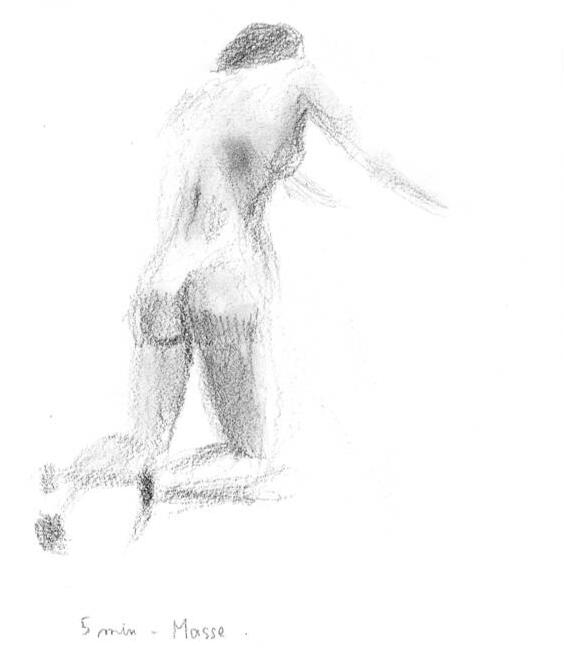 Croquis modèle vivant corps