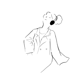 jeune femme écoutant de la musique