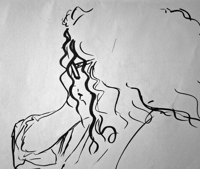 Portrait croquis feutre