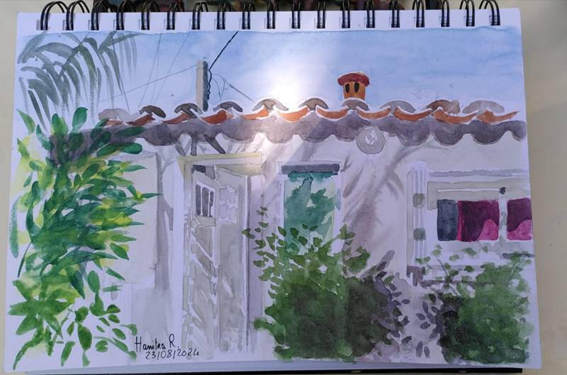Croquis à l'aquarelle architecture