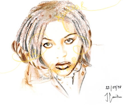 EKtomb rappeuse crayons couleur portrait