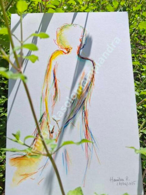 Femme de dos et ombres