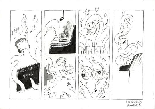 Encrage comic strip poulpe